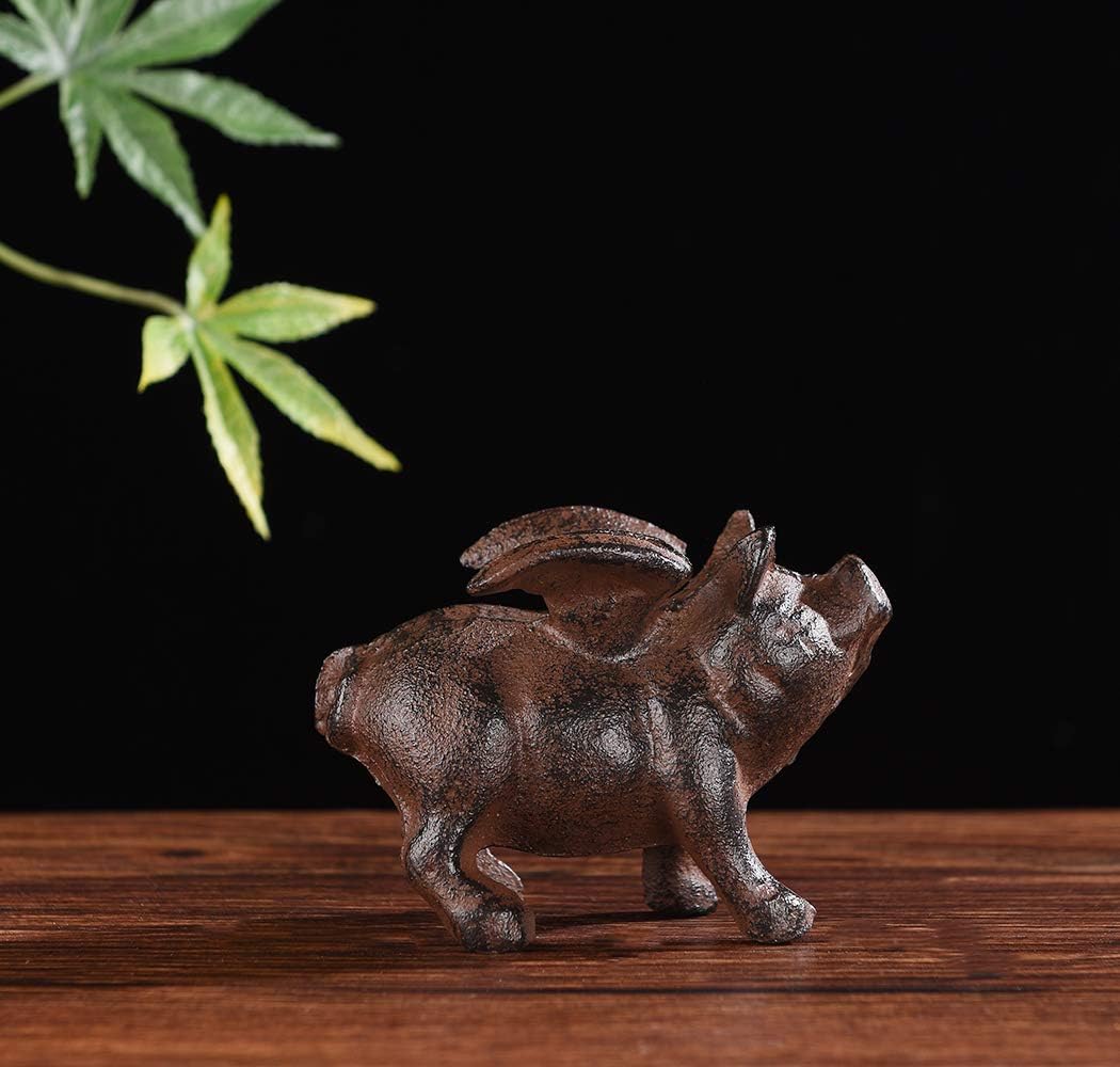 BRASSTAR Cast Iron Flying Pig Statue Paperweight Garden Home Office Desk Decor Collection Animal Figurine PTWQ008 - Image 7