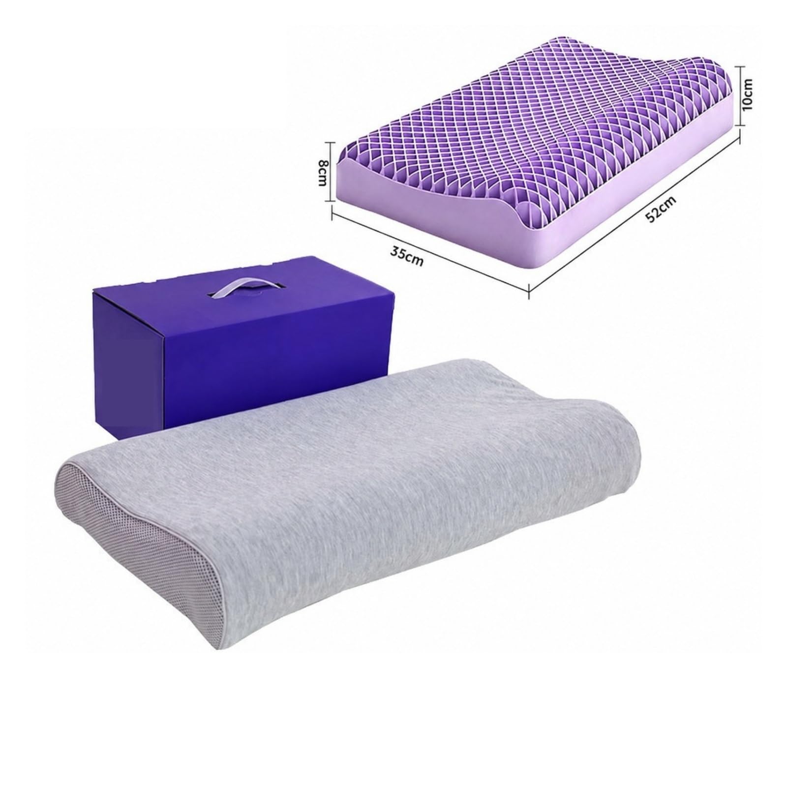 Kissen, Pektin-Kissen, Atmungsaktiv, Air-Layer, TPE, Waschbar ,Gelkissen | With pillowcases