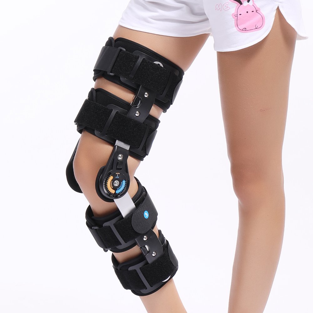 Ortesis de rodilla con bisagra Rodillera postoperatoria, rodillera con bisagras La rodillera con bisagras limita la flexión y la extensión para recuperar lesiones de rodilla, MCL y lágrimas, y menisc