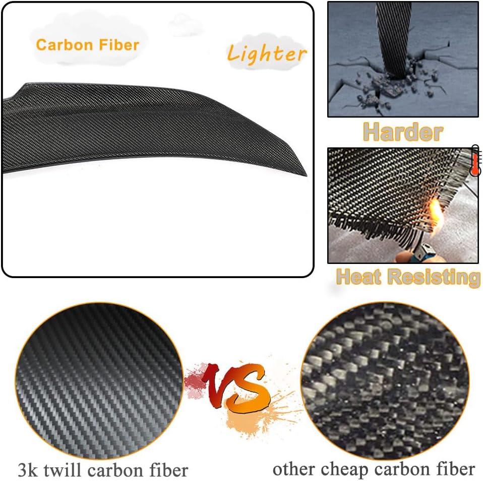 MCARCAR KIT Real Carbon Fiber Trunk Spoiler for BMW 2 Series F22 F87 M2 Coupe 2014-2020 Rear Boot Lid Highkick Tail Wing Lip 220i 228i 230i M235i M240i, NOT for M2 Competition