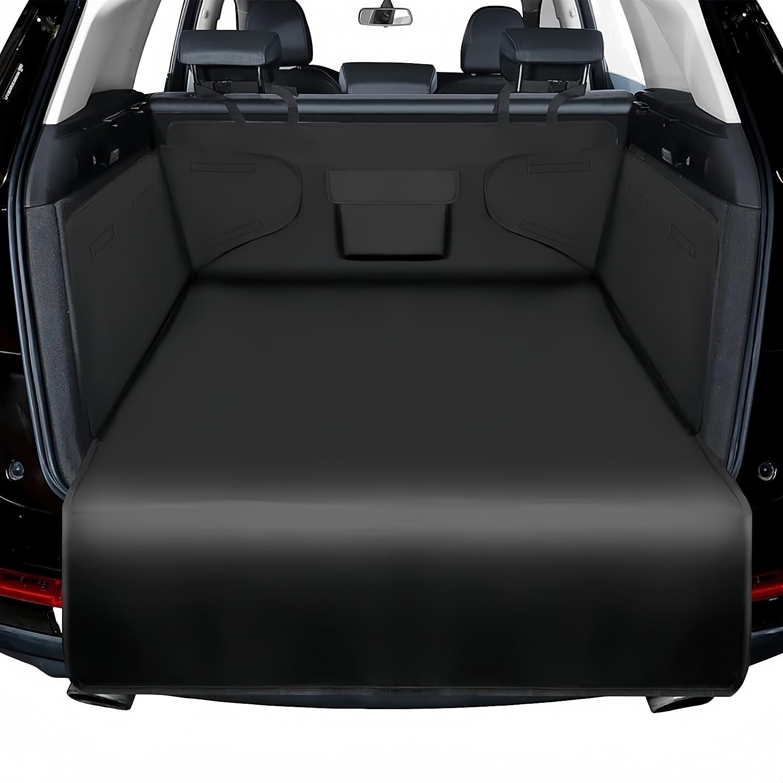 Kofferbakbescherming voor honden Voor VW ID.7 Tourer 2024, Honden auto kofferbak cover laarsbeschermer hond met laadrandbescherming(Black,132 * 104