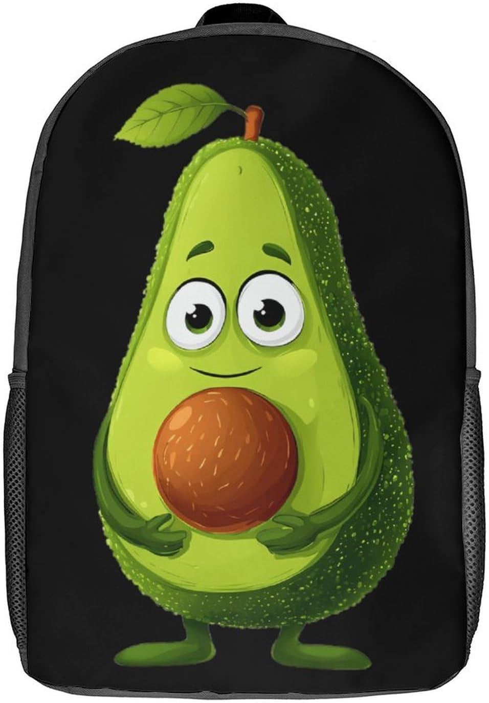 Avocado Cute Travel Backpack 17 Inch Casual Daypack Bag with Adjustable Shoulder Straps