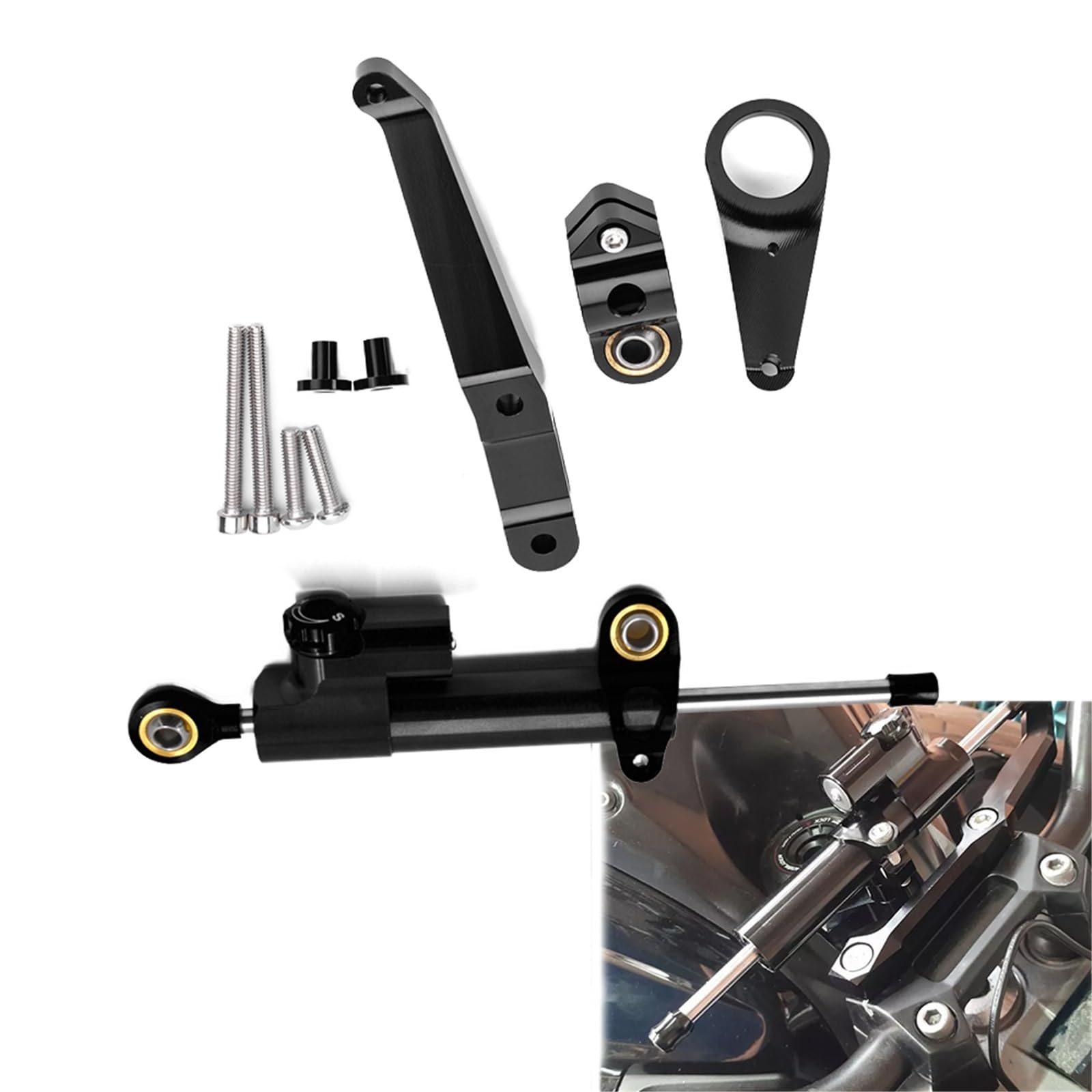 Amortisseur direction moto CBR954RR réglable kit support de fixation 2002 - 6