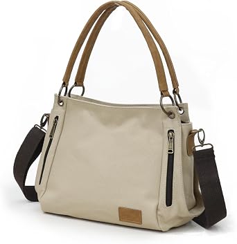 Cappadocia Vintage Large Canvas Shoulder Hand Casual Tote Bag Multi Pocket for Women