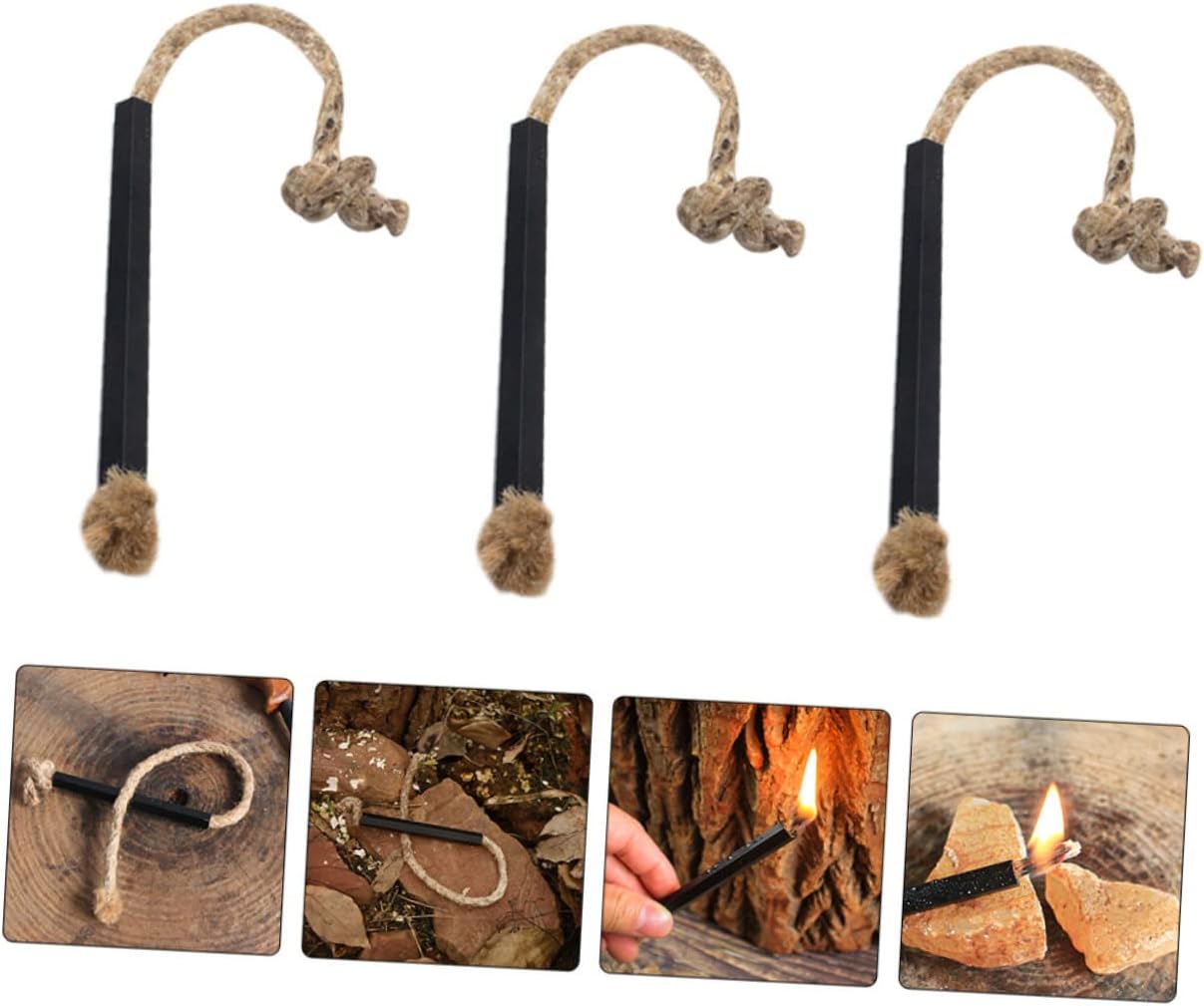 Hemoton 6Pcs Portable Rope Wick Fire Starter Practical Outdoor Camping Lighter for Hiking and Survival Gear Tube Waxed Cord