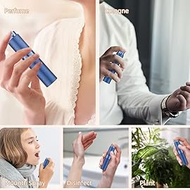Lisapack 8ML Atomizer Perfume Spray Bottle for Travel (3 PCS) Empty Cologne Dispenser, Portable Sprayer (Gold, Silver, Blue)