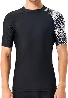 Men's Short Sleeve Rashguard Swim Shirt T-Shirts, UPF 50+ Sun Protection Quick Dry SPF Swim Shirts for Men