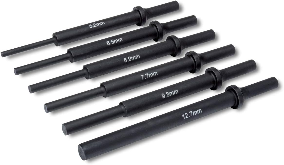 Eastwood 6 Pieces Air Hammer Drift Pin Set For Remove Corroded Bolts & Long Pins