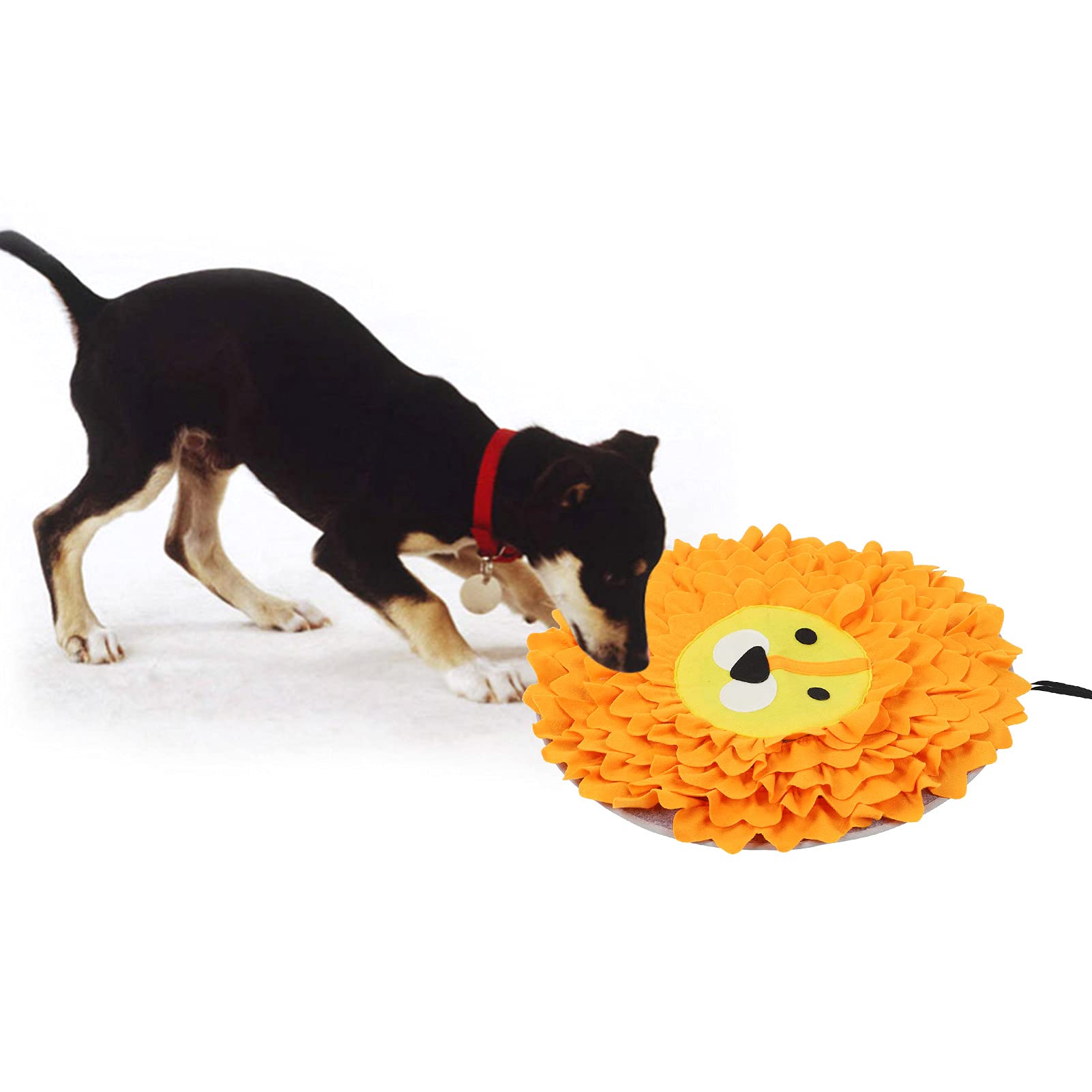 Tappetino da gioco per cani in morbido feltro, con criniera di leone, interattivo, sniffare e trovare, per stimolare mentale e alleviare lo stress (KJAOYUCq6QsSG-11)