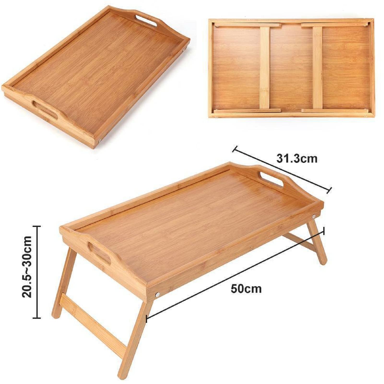 Trintion FrüHstüCkstablett FrüHstüCkstisch Mit Tischbeine Klappbar Tablett Bett Auch Als Lapdesk Notebook Betttablett 50 X 30 X 24 cm