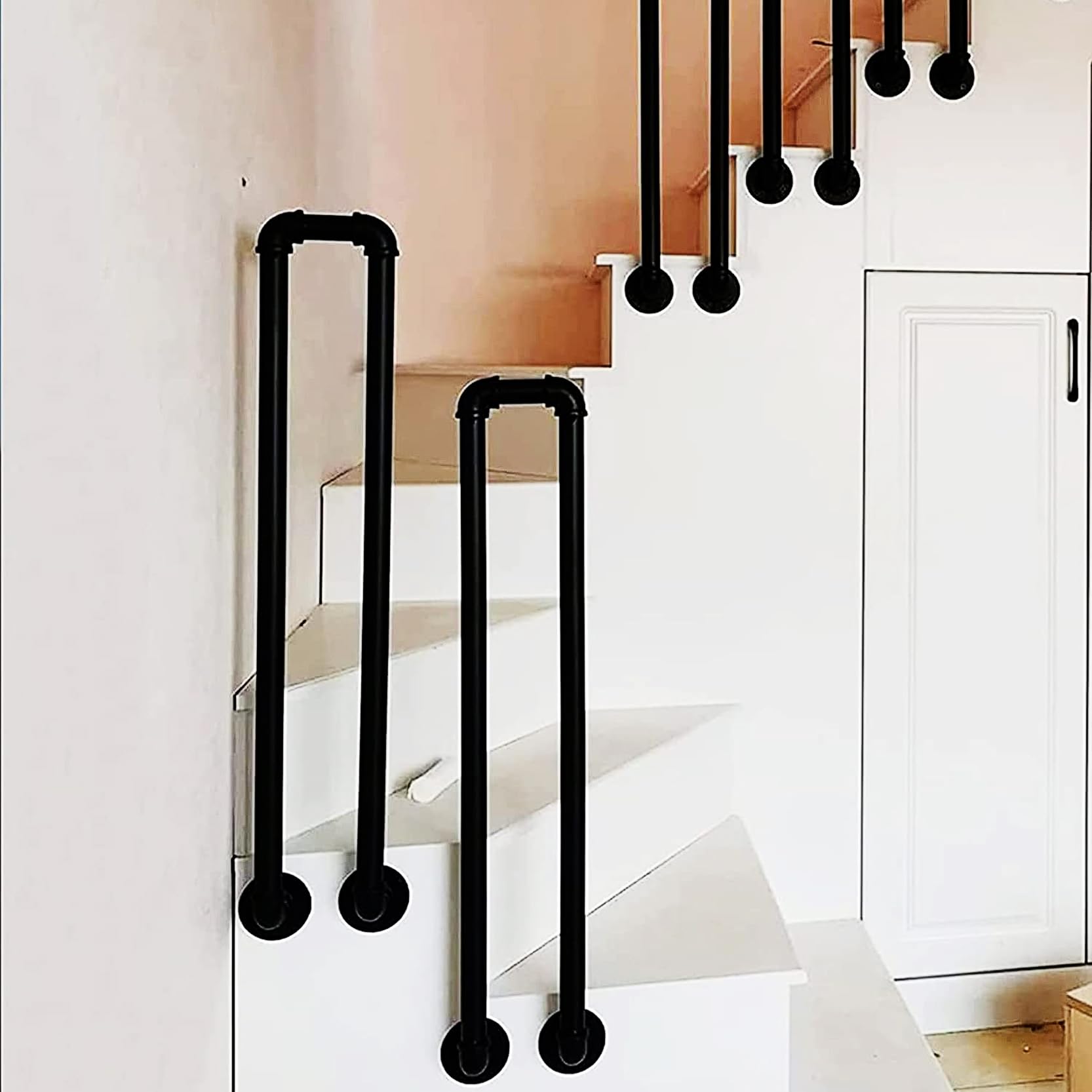 Corrimano Per Scale In Metallo – Antiscivolo, Montaggio A Parete, Lunghezza Regolabile (fino A 140 Cm)