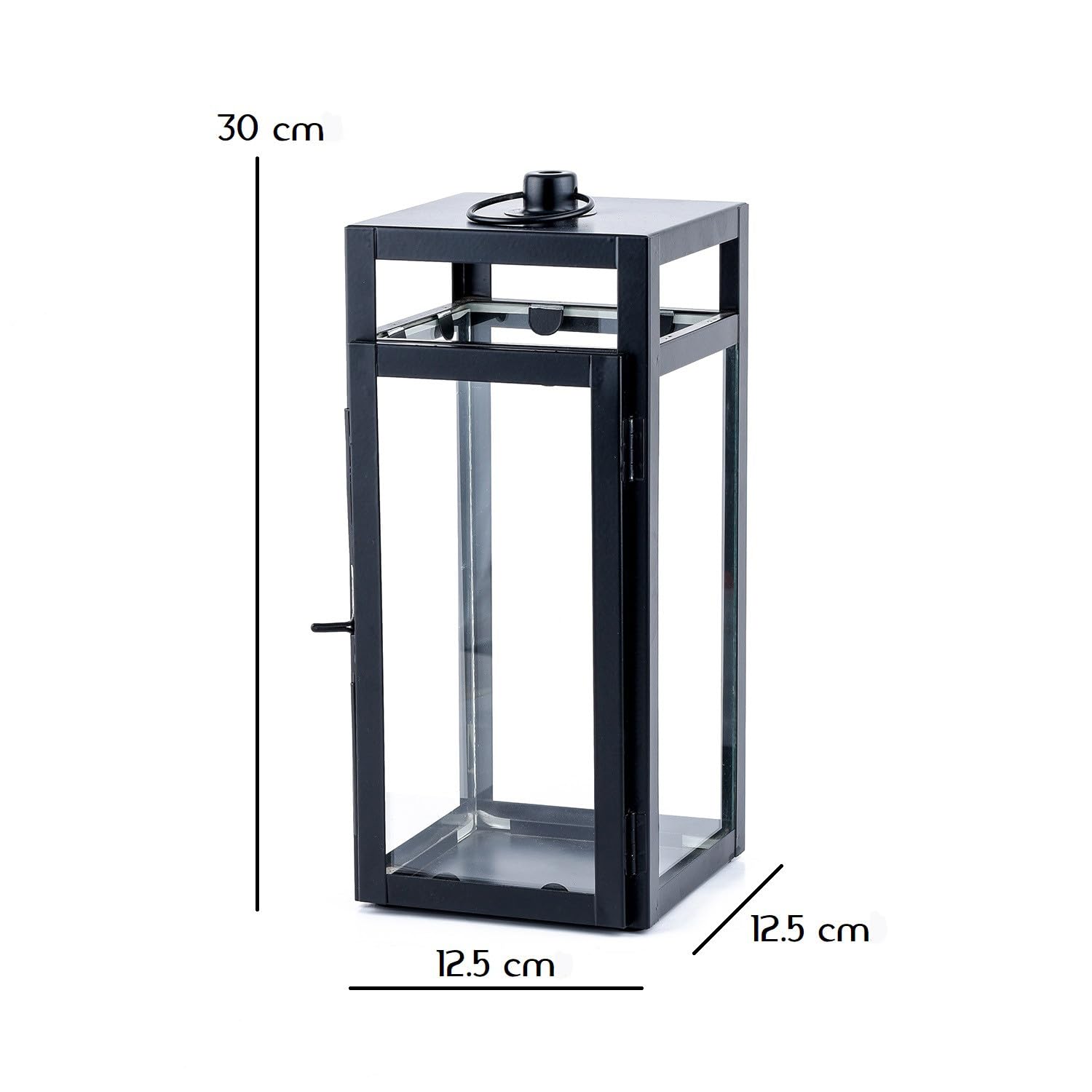 2er Set Skandinavisches Gartenwindlicht Edvin modern aus Metall 35 cm