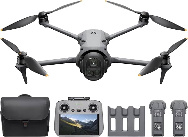 DJI Mavic 4 Pro Fly More Combo con DJI RC 2, dron insignia de triple cámara | Cámara Hasselblad CMOS 4/3 de 100MP, transmisión de video de 30km/18.6mi, tiempo máximo de vuelo de 51 min, estación de carga, 3 baterías