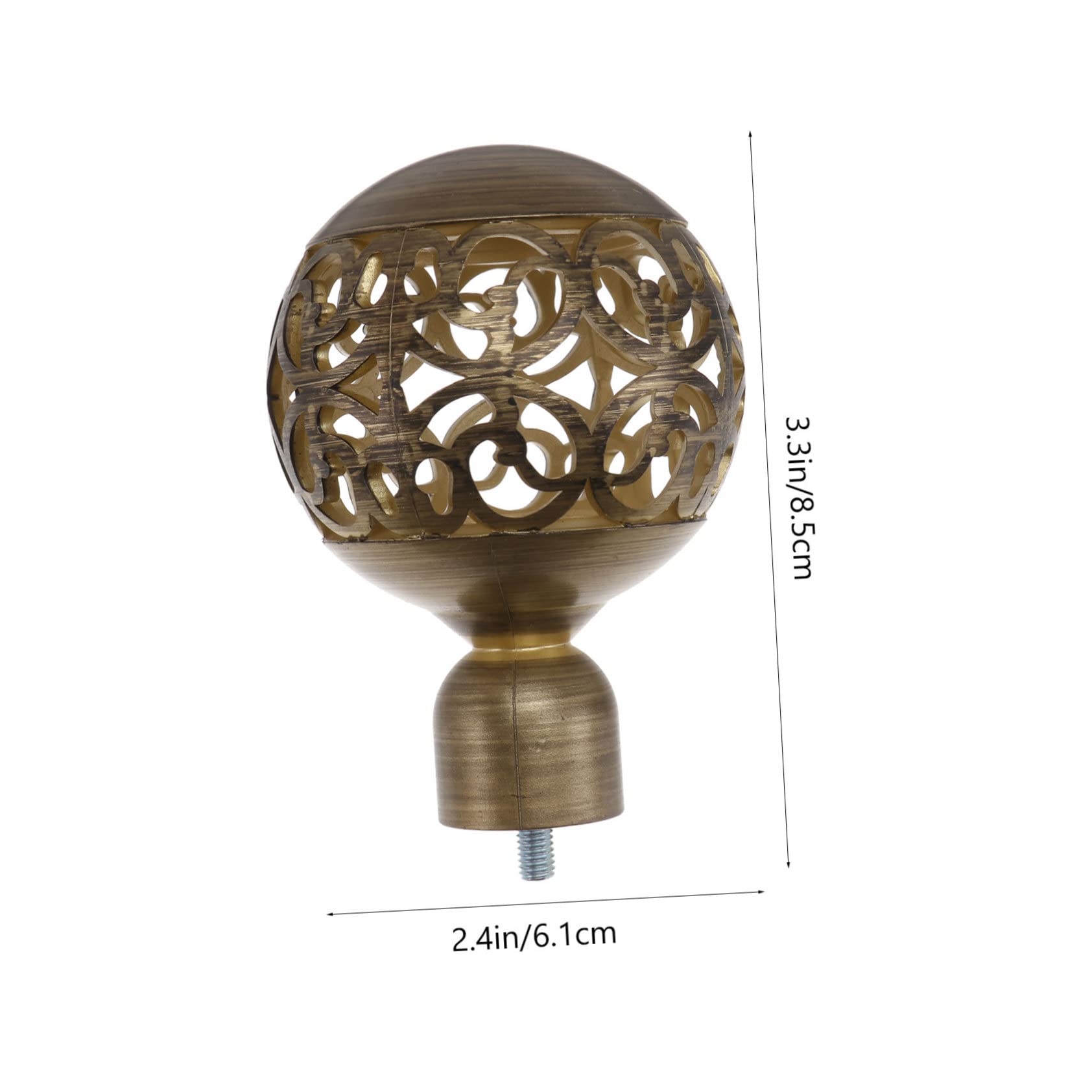 Cabilock 2Pcs Decorative Curtain Rod Caps Elegant Hollow Ball Ends for Home Decoration Curtain Rod Accessories Easy Installation Unique Design for Window Decor