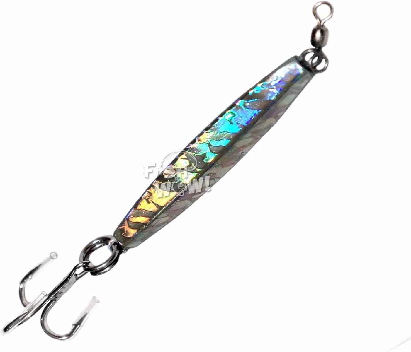 10pcs 2oz Diamond Jig Mylar Holographic Laser jigs with a Treble Hook - Fish WOW!