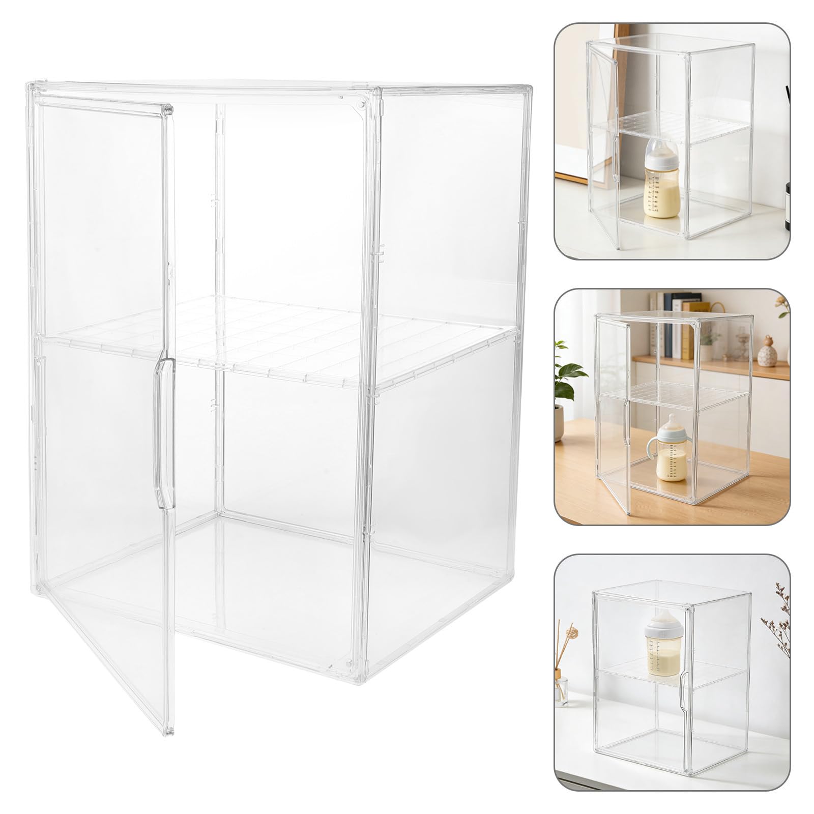 Organizador para Biberones y Accesorios de Ñiño en Acrílico, Diseño Ahorrador de Espacio Divisores Ajustables de 2 Niveles para Cocina y Encimera