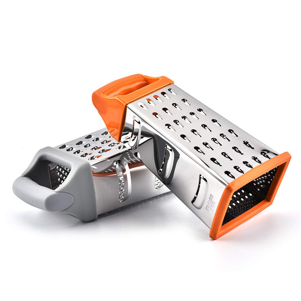 ArinkO Juego de ralladores cuadrados de acero inoxidable de 2 piezas para un uso versátil y un rallado fino, rebanado de verduras y queso