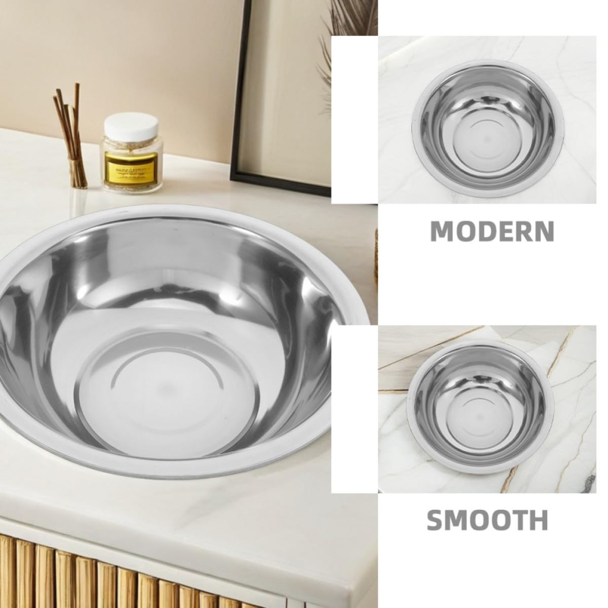Mipcase Vaschetta per pediluvio in acciaio inox con design spazioso e superficie facile da pulire, moderna e minimalista, per pediluvio e bagno, 32 cm