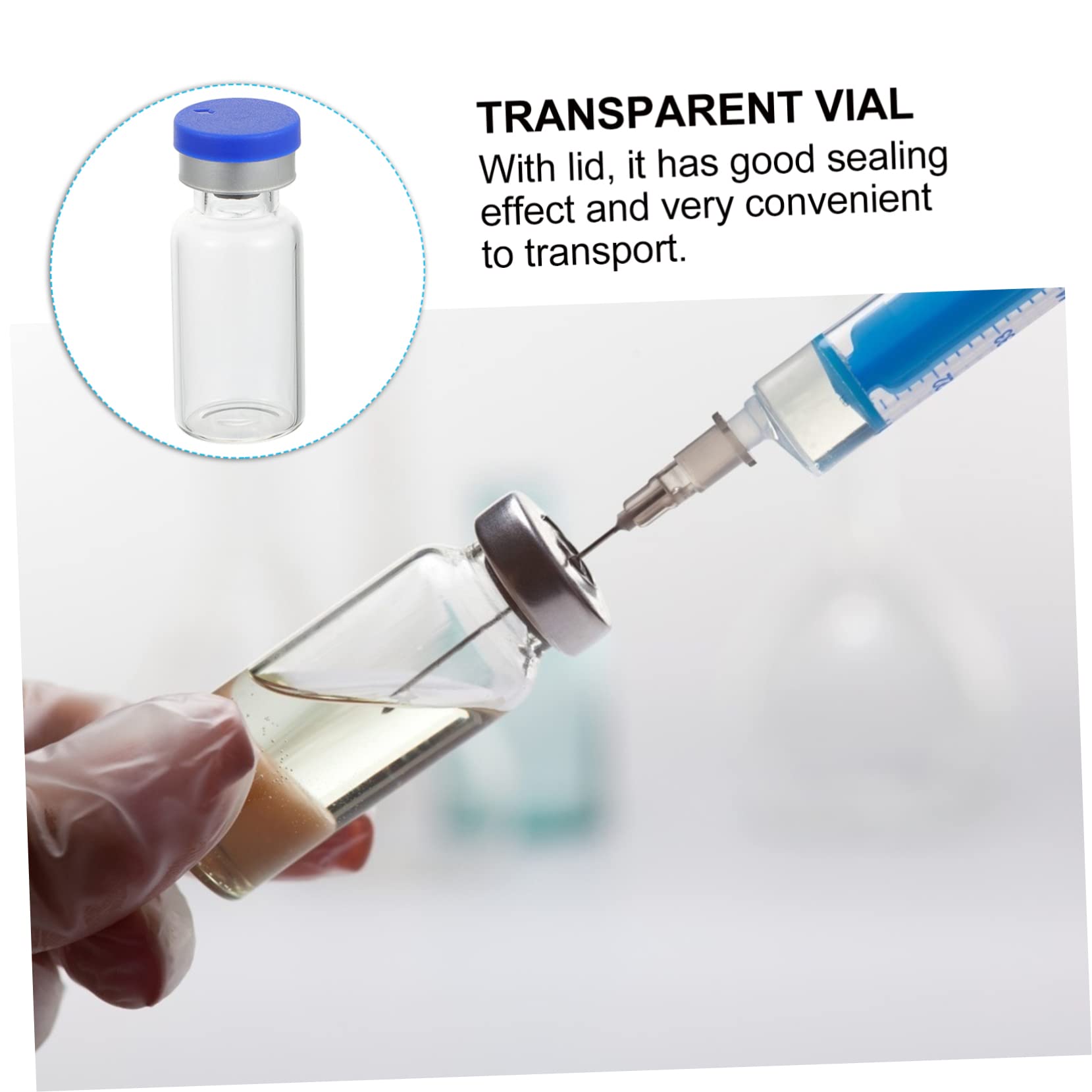 Cabilock 100piezas Transparentes de Vidrio para Aceites Esenciales Frascos de Vidrio con Tapa para Laboratorio Botellas de Vacías Rellenables para Uso Ciencias