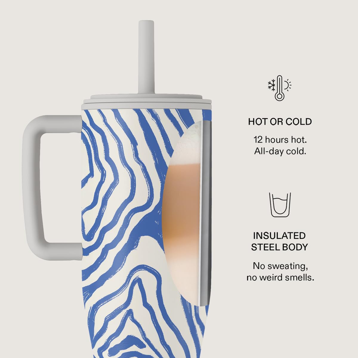 BURGA 1.2 L Tumbler with Handle and Straw, Leakproof Insulated Bottle, Keeps Drinks Hot for 12 Hours and Cold All Day - Image 6