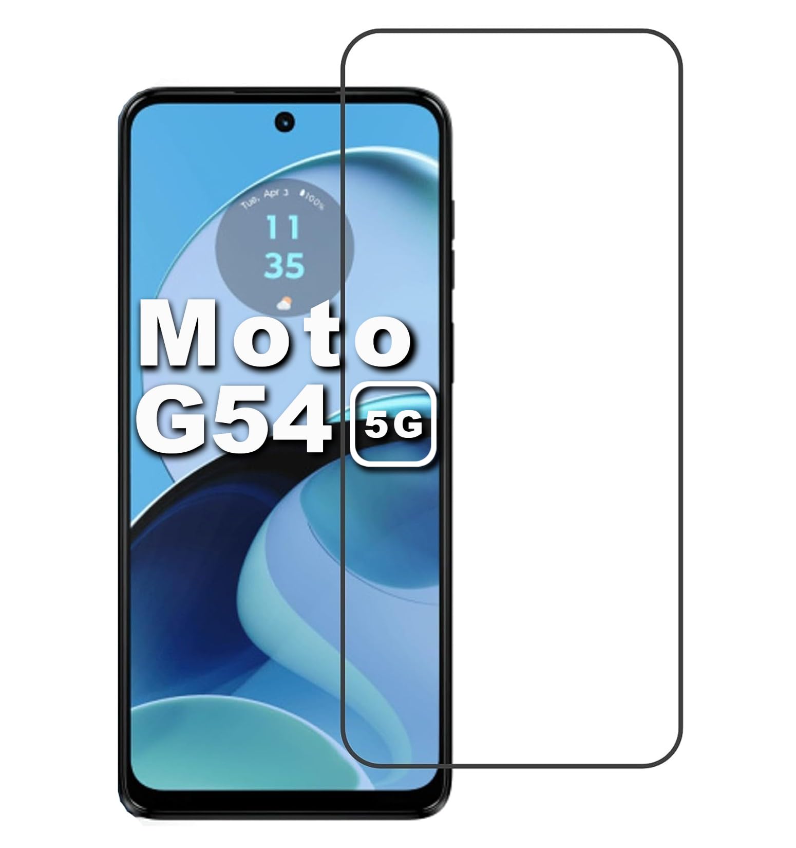 EITANSHA CREATION Tempered Glass Screen Protector For Moto G54 5G / Motorola G54 With Full Screen Coverage (Except Edges) And Easy Installation Kit - Cellphone (B0CJ86KVN7) Amazon Price History, Amazon Price Tracker