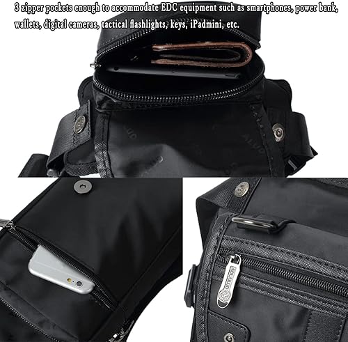 Miniatura 4 de Riñonera táctica al aire libre para hombres y mujeres, multifuncional para muslos para motocicleta, bicicleta, senderismo, viajes, pesca, cintura y