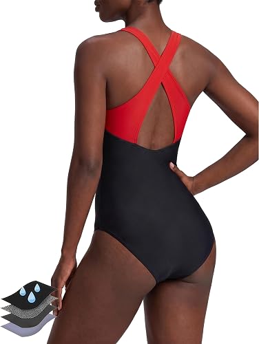 Racerback Athletic Swimsuit for Teens One-Piece Leakproof Period Swimwear with PFAS Free Full Coverage Oeko-TEX