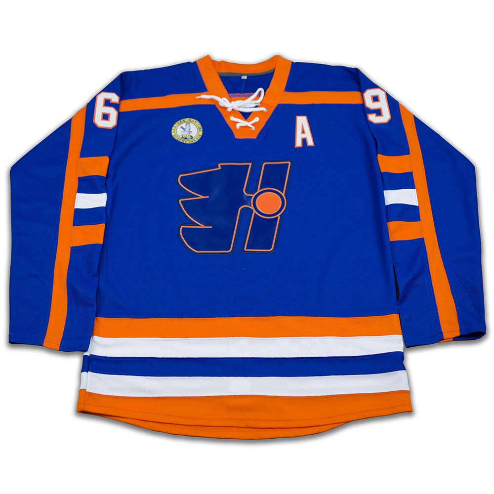 borizcustoms Doug Glatt Halifax Hockey Jersey Includes EMHL and A Patches Stitch Size 50 Blue
