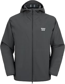 Men's Hiking Jacket 75D 3-Layer Relaxed Fit Rain Jacket PFAS-Free | Waterproof, Windproof, Breathable, Midweight, Durable, Designed for Camping, Travel & Daily Use
