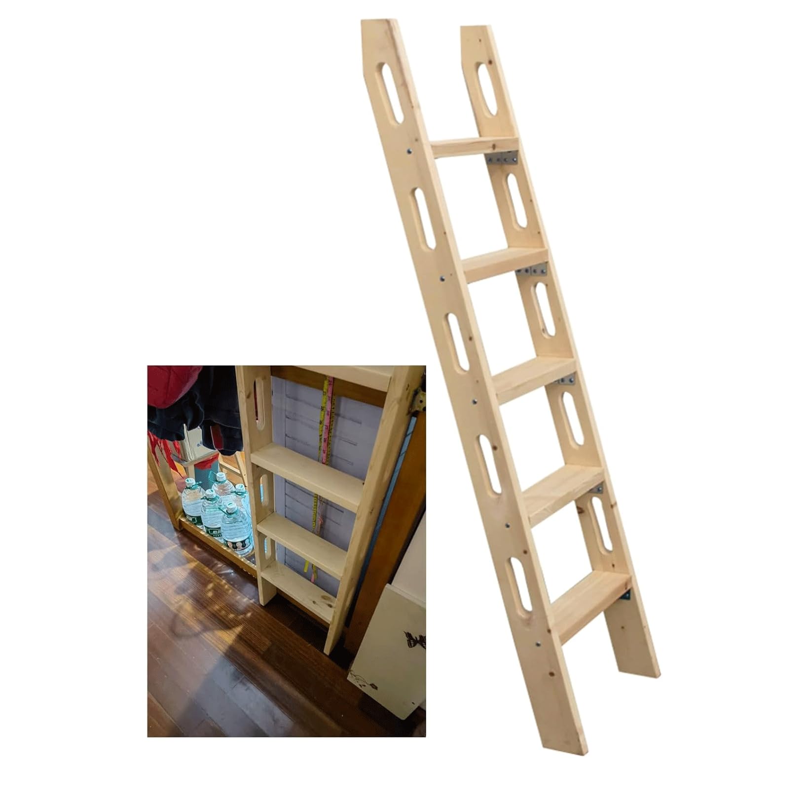 Wqpmnyg Universal Bunk Bed Ladder, Space-Saving Design For Motorhomes And Beds, Supports 200Kg/440Lbs