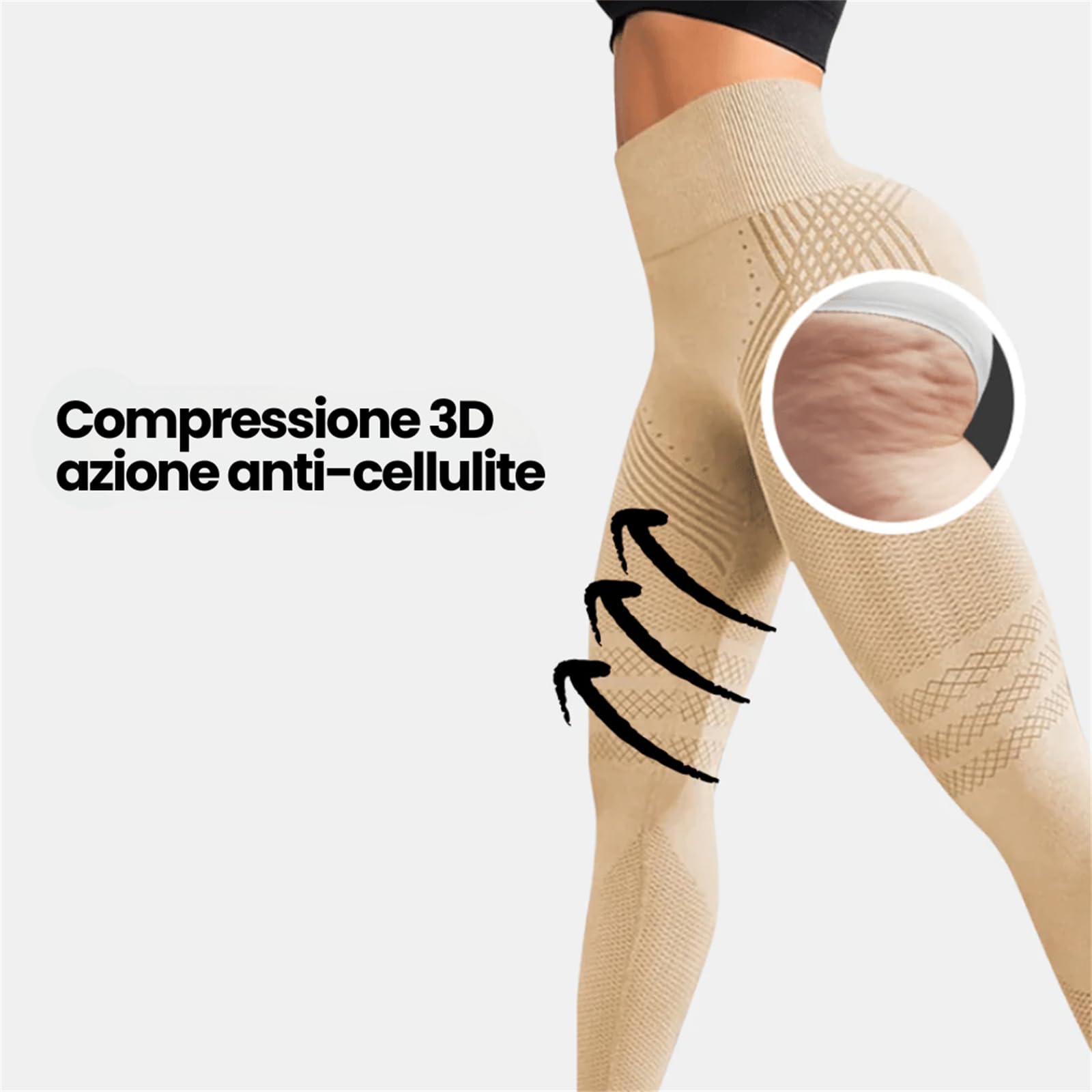 MEIION Leggings 3D Solenao Leggings Sportivi Push up Donna, Pantaloni Yoga a Vita Alta, anticellulite per Allenamento e Tempo Libero