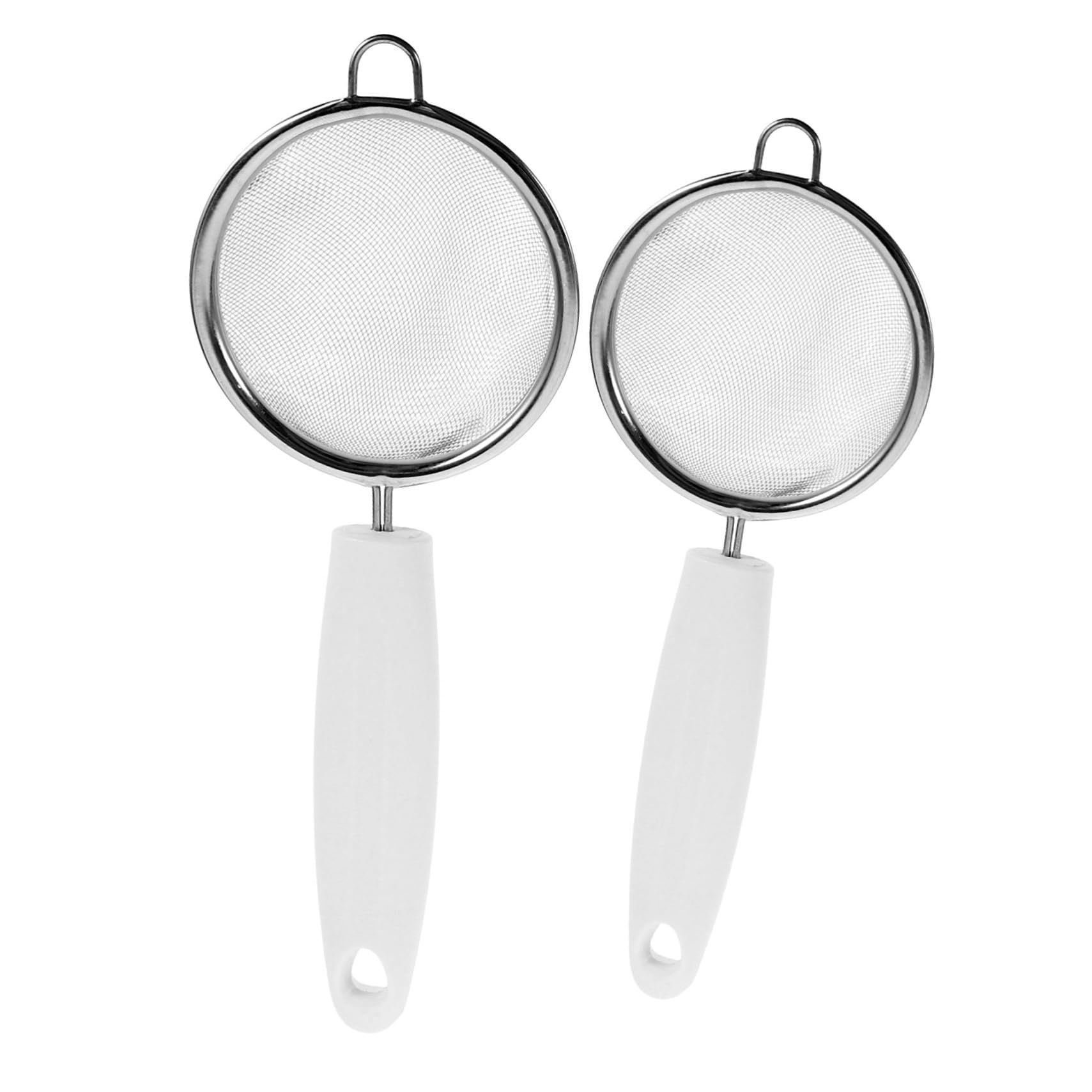 OFFSCH 2pcs Stainless Steel Mesh Sieves Small Large Strainers for Baking Cooking and Food Prep Household Kitchen Gadgets Silver Blue