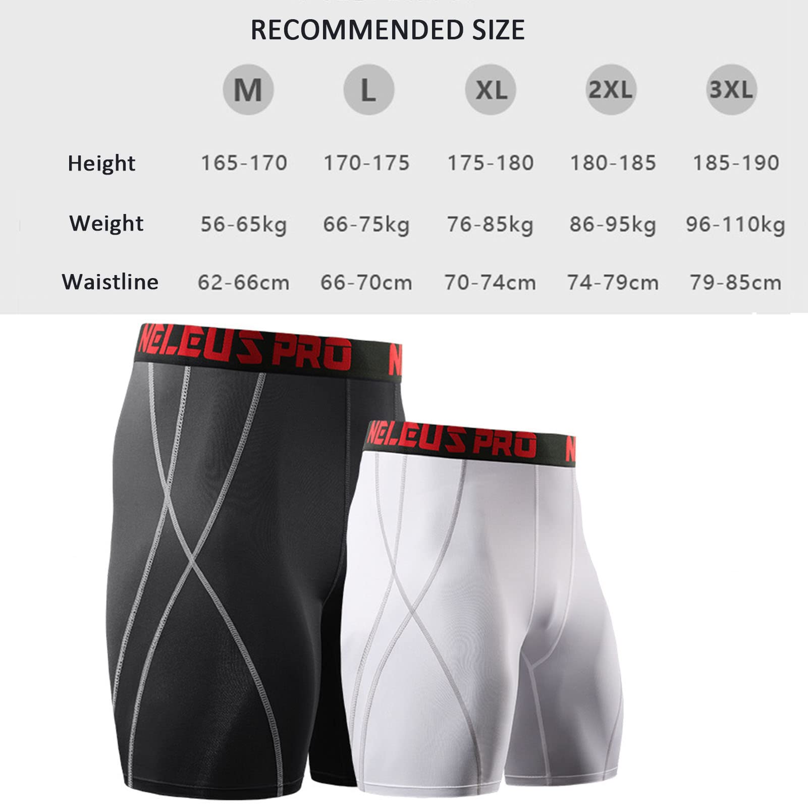 Short Compression Homme, Short Sport Séchage Rapide, avec Poches pour Téléphone Portable, Couche Base Respirante, pour Cyclisme, Yoga, Boxe, Gym, Course à Pied