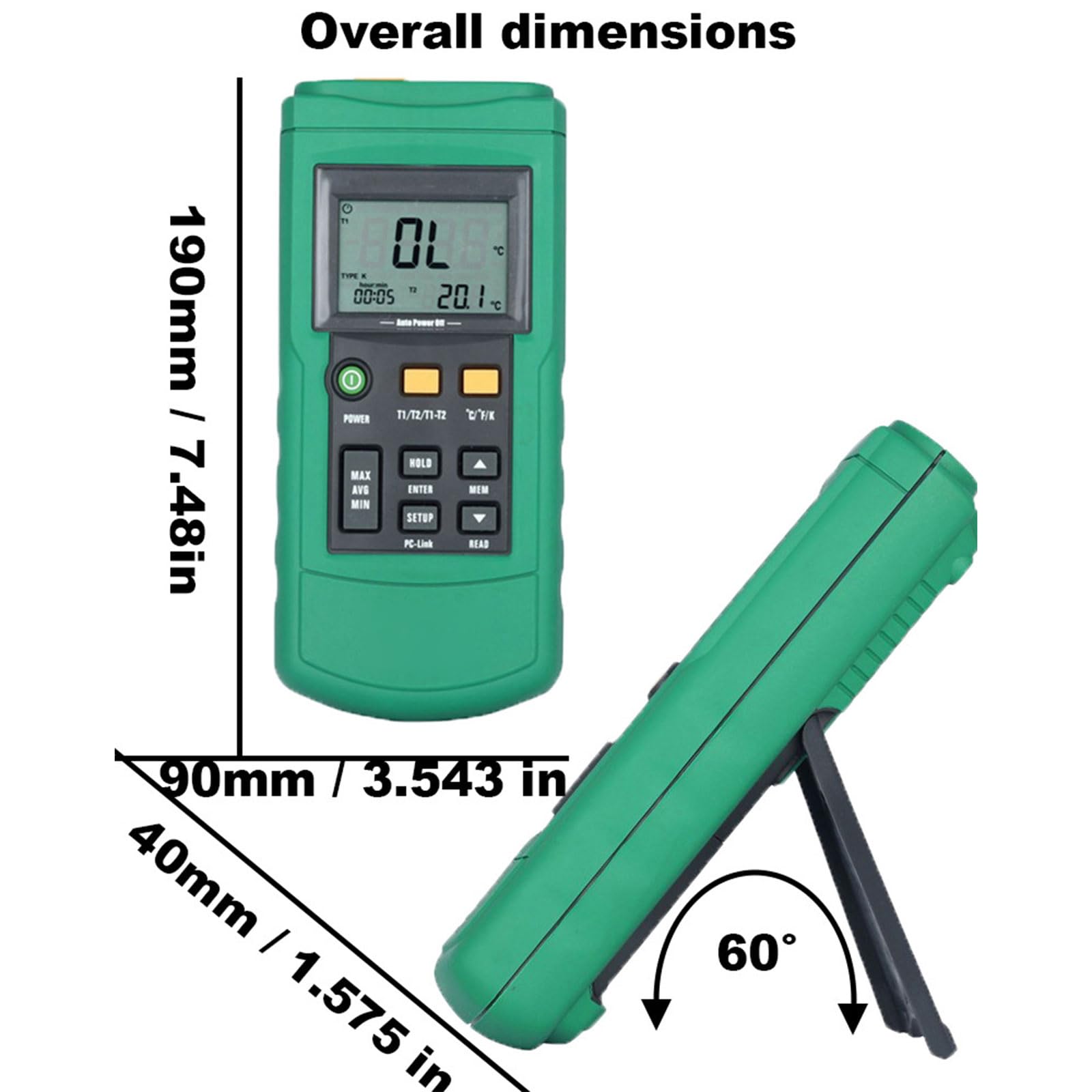 Starker digitaler Thermograph, professionelles Messwerkzeug mit einer Genauigkeit von ±0, 5 ℃ und erweiterter Kapazität von 50 ℃ bis 200 ℃ Hochpräziser digitaler Thermograph