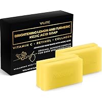 Vista 10 de VALITIC Brightening Jabón de ácido kójico de limón y cúrcuma, vitamina C, retinol, complejo japonés original con ácido hialurónico, vitamina E