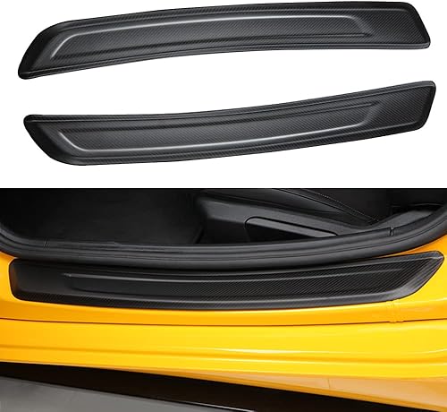 JSWAN Cubierta de pedal de puerta de automóvil de fibra de carbono 100% real para Supra GR A90 MK5 2019-2023 Adhesivo de tira de umbral de puerta