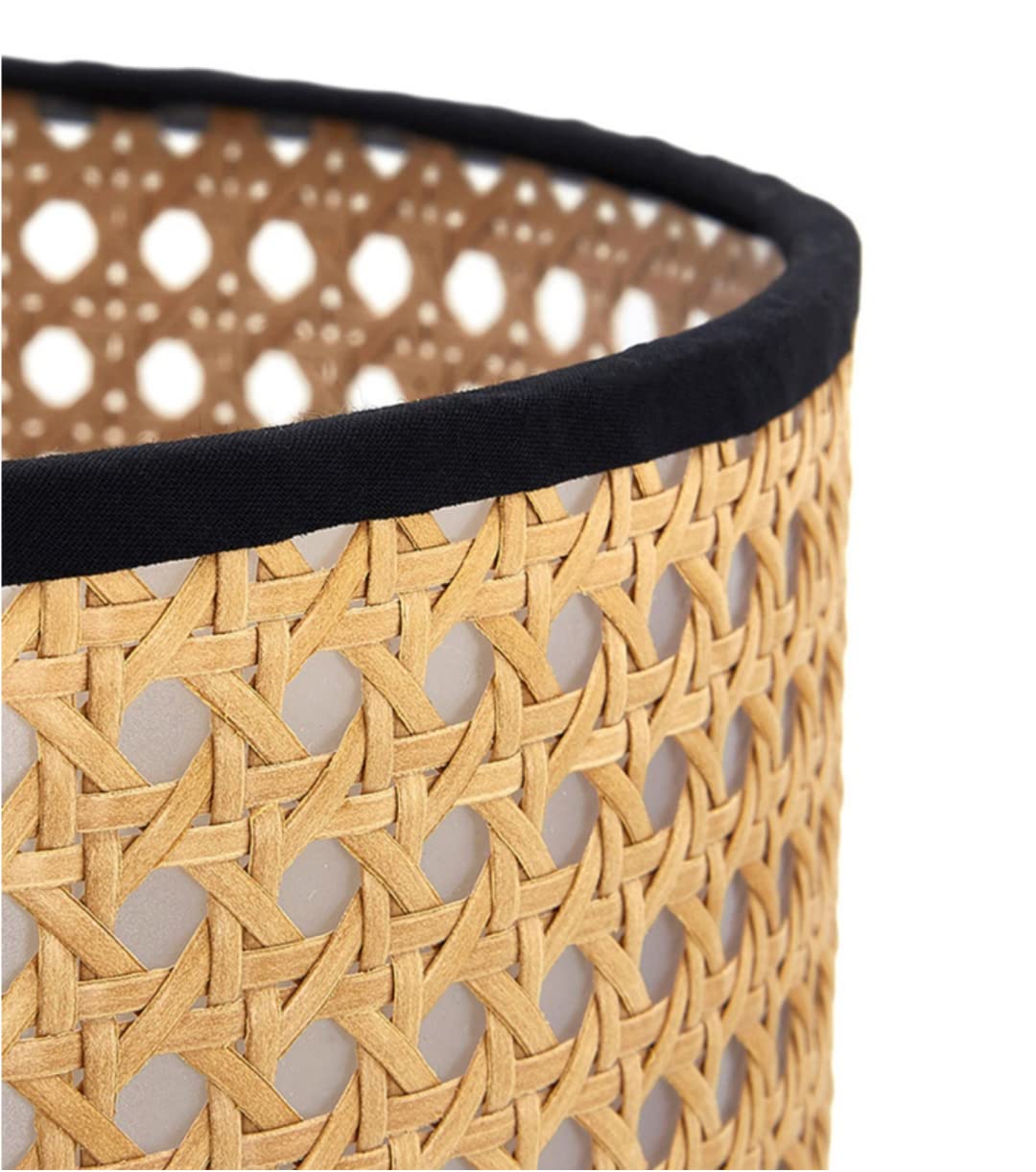Lámpara de mesa de ratán hecha a mano Wabi-Sabi Style Pantalla de ratán Luz de noche Lámpara de noche Lámpara de mesa decorativa creativa para dormitorio, sala de estar