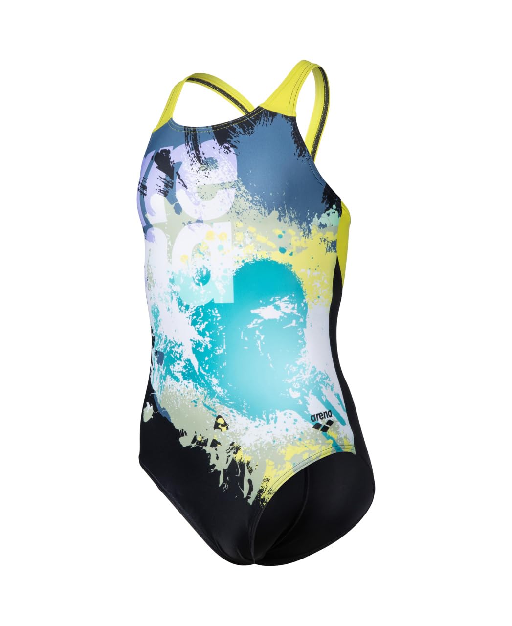 ARENA Girl'S Waves Breaking Swimsuit V Back Traje de baño de una Pieza Niñas (Pack de 1)