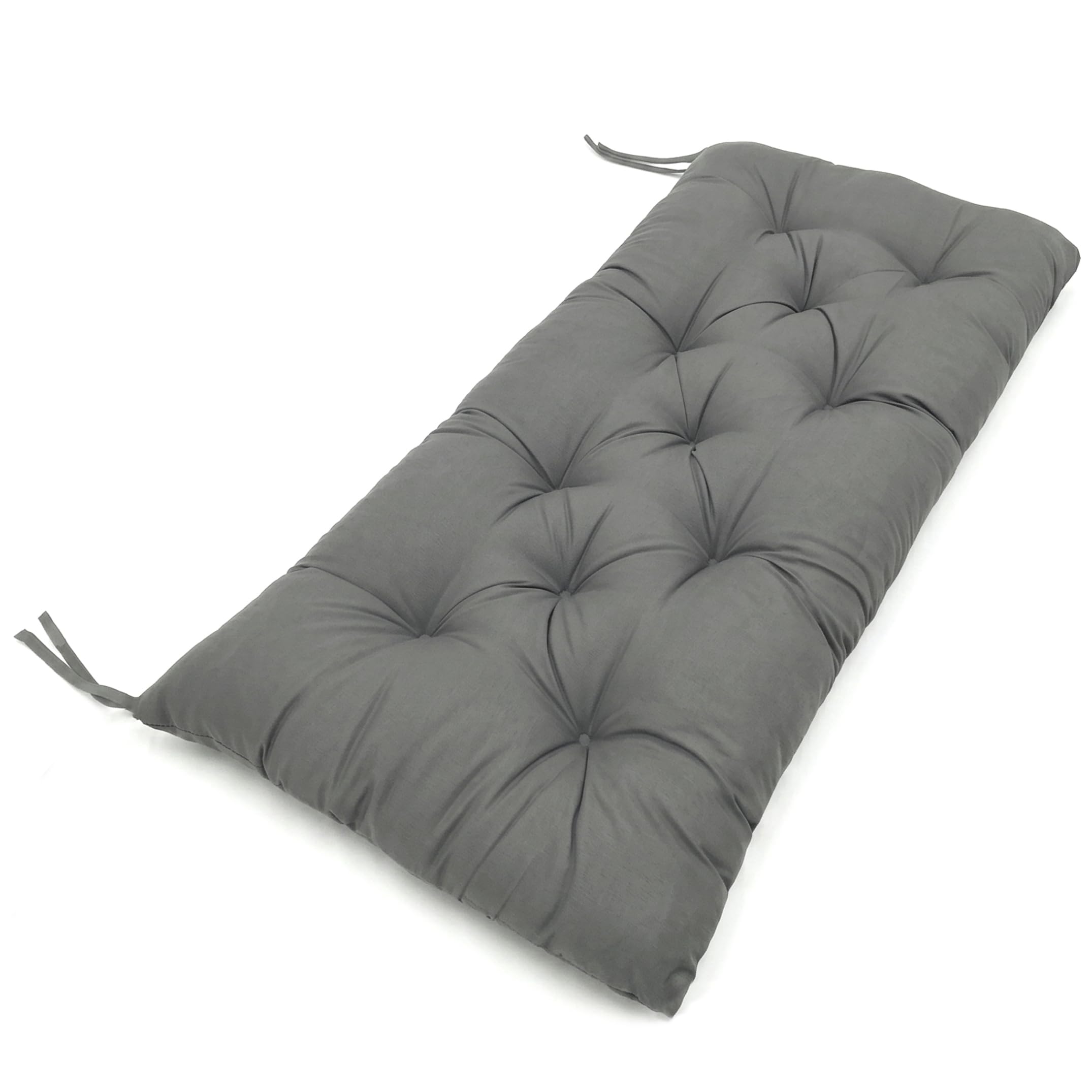 Coussin de banc de jardin 47 x 20 pouces gris foncé imperméable avec sangles d'assise