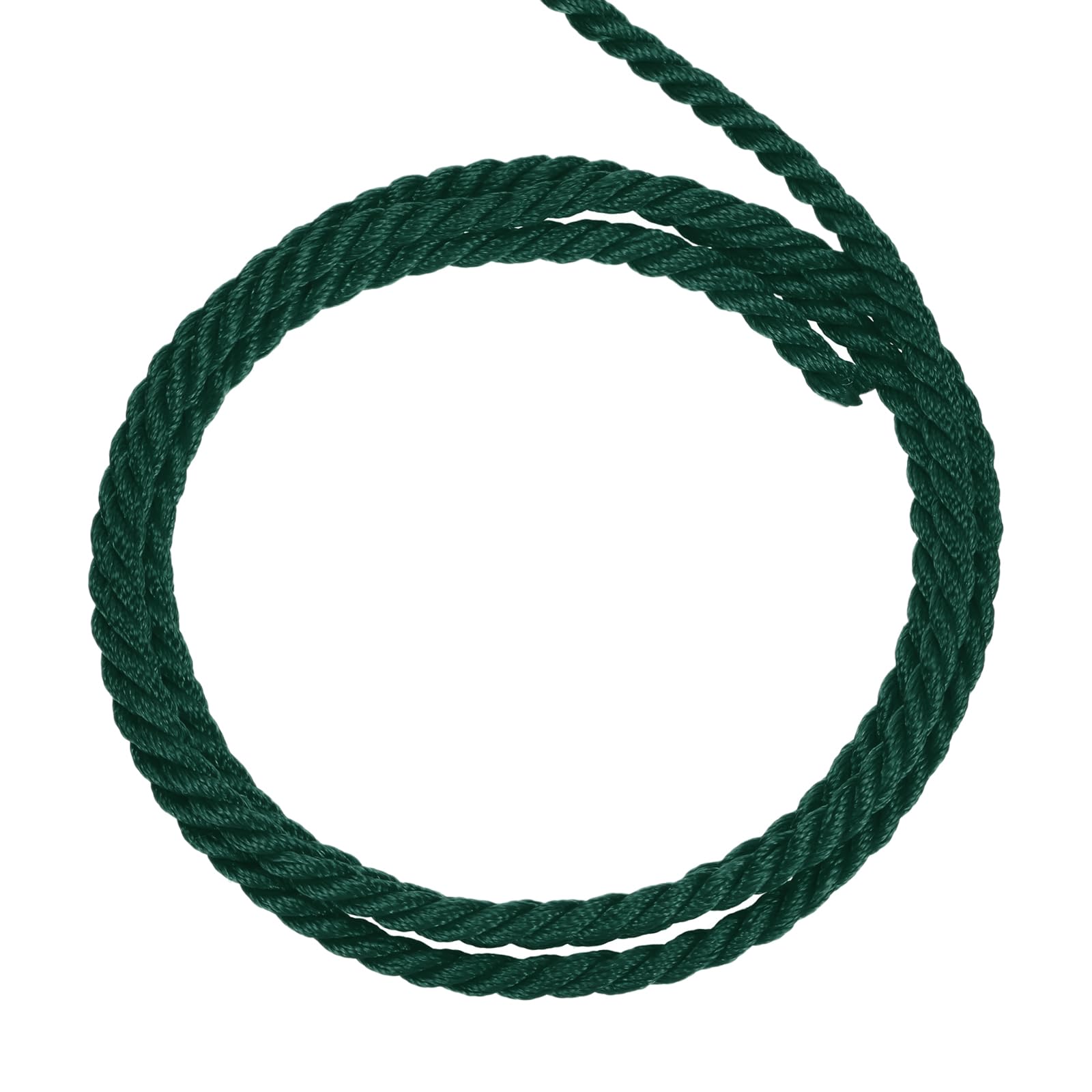 sourcing map Twisted Cord Trim, 11 Yard 4mm 3-Ply Twine Braided Rope Shiny Thread String for Craft Gift Bag Curtain Christmas Decor, Dark Green - 10m