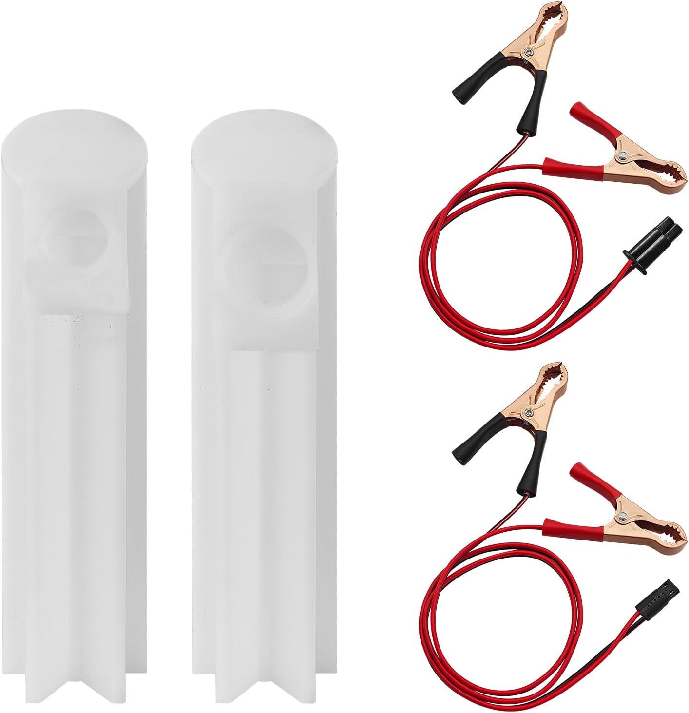 4PCS Fuel Injector Cleaner Kit, Fuel Injector Cleaner Tool, Auto Gas Injection Nozzle Adapter DlY Cleaning Assistant Tool with Test Lead, Fuel Injector Tester Cleaner Fit for 12-24V Car