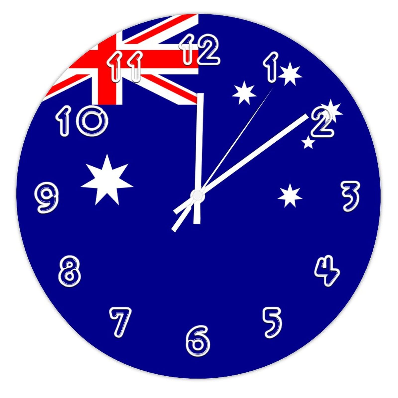 Yelolyio Australia Wall Clock - Australia Flag Wall Clocks for Bedroom Living Room Home Office School Wall Art Decor, 10 X 10 Inch