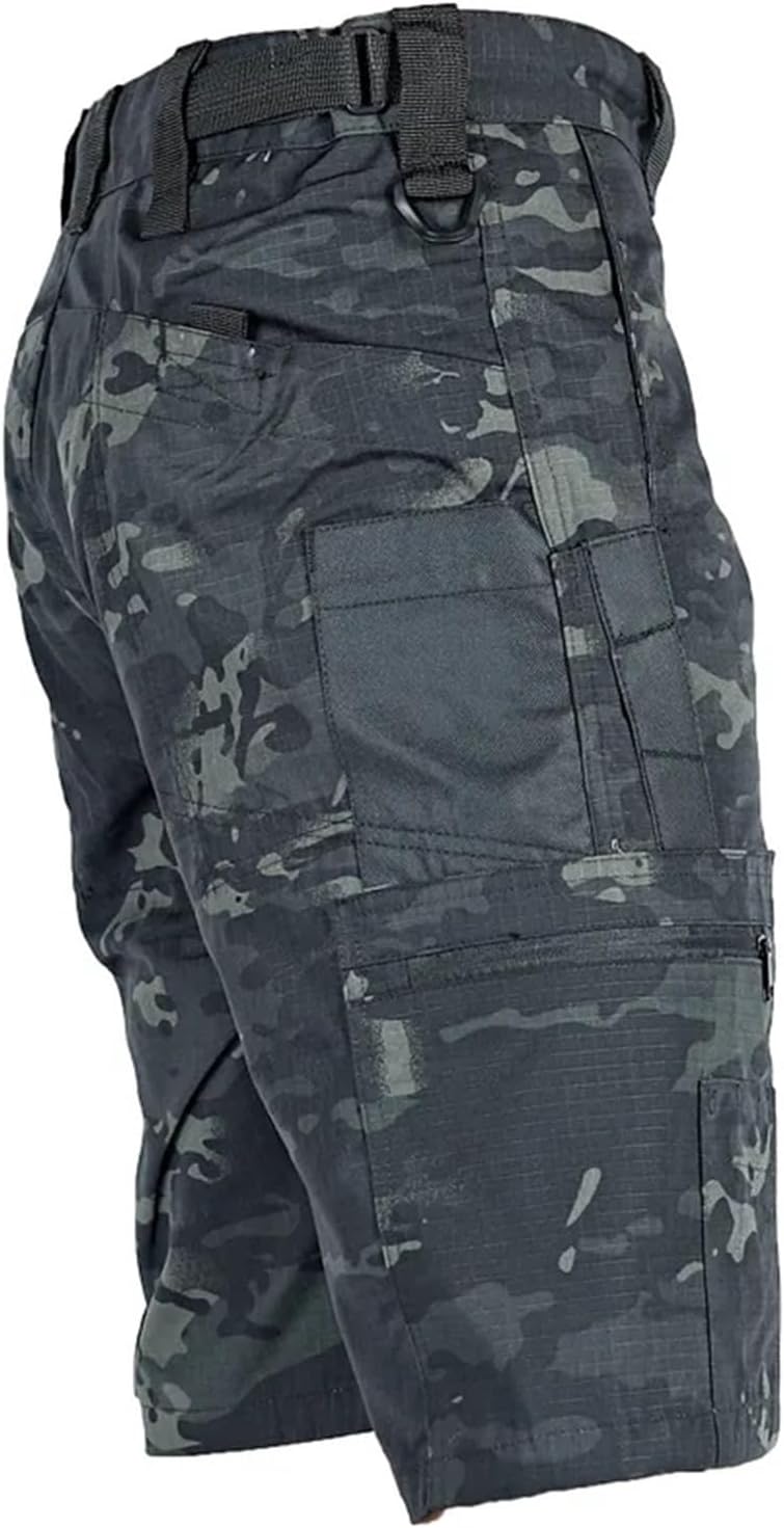 Summer Tactical Shorts Men Quick Dry Cargo Shorts Multi-Pocket Wear-Resistant Waterproof Short Trousers Outdoor Hiking