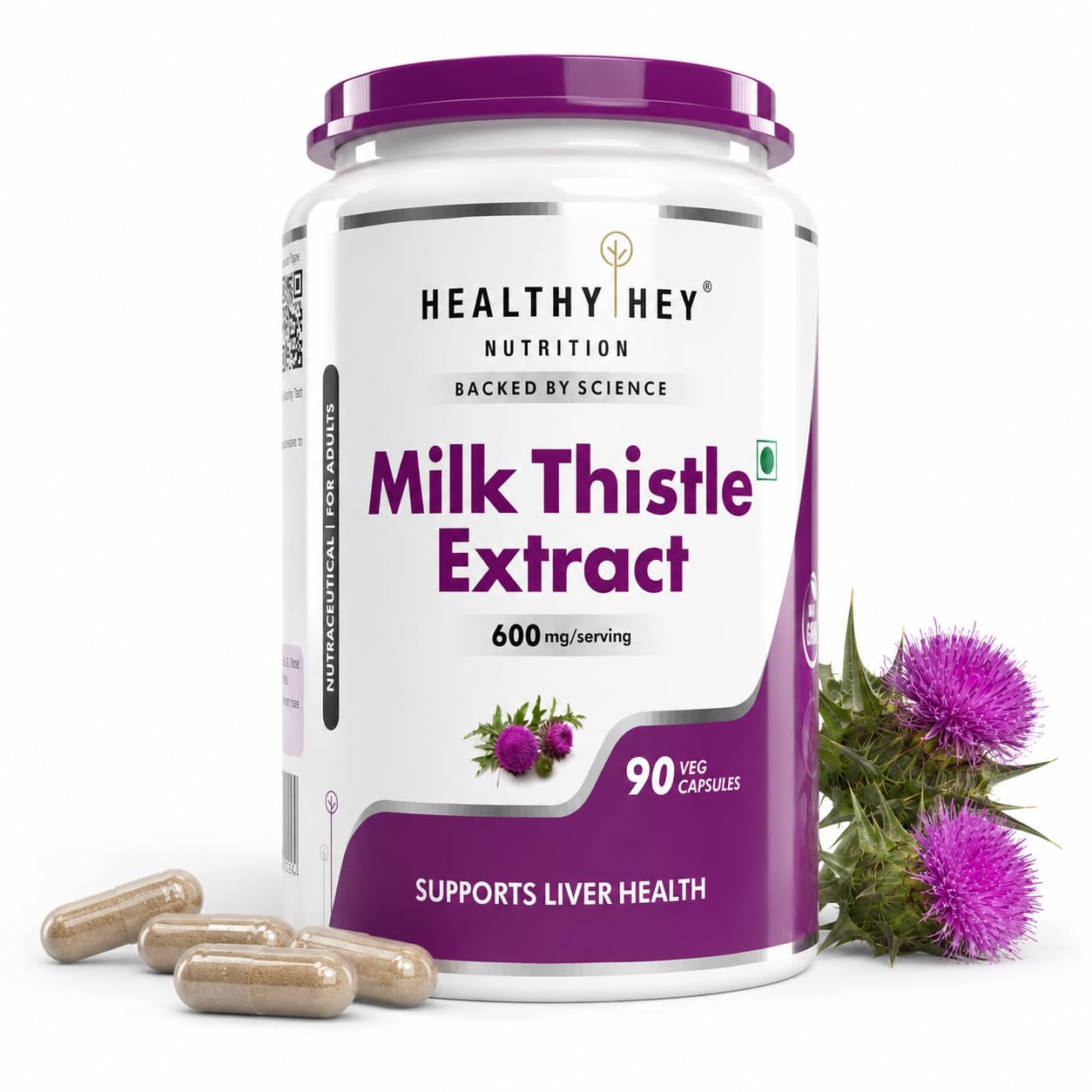 Healthy Hey Nutrition Milk Thistle Capsules for Liver Health - High Strenght -Extract - 90 Veg. Capsules-image-23