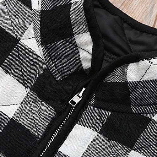 Toddler Kids Full Zipper Plaid Vest Coats Baby Boys Girls Cotton Soft Comfy Warm Jacket Fall Winter Cute Windproof Outerwear3