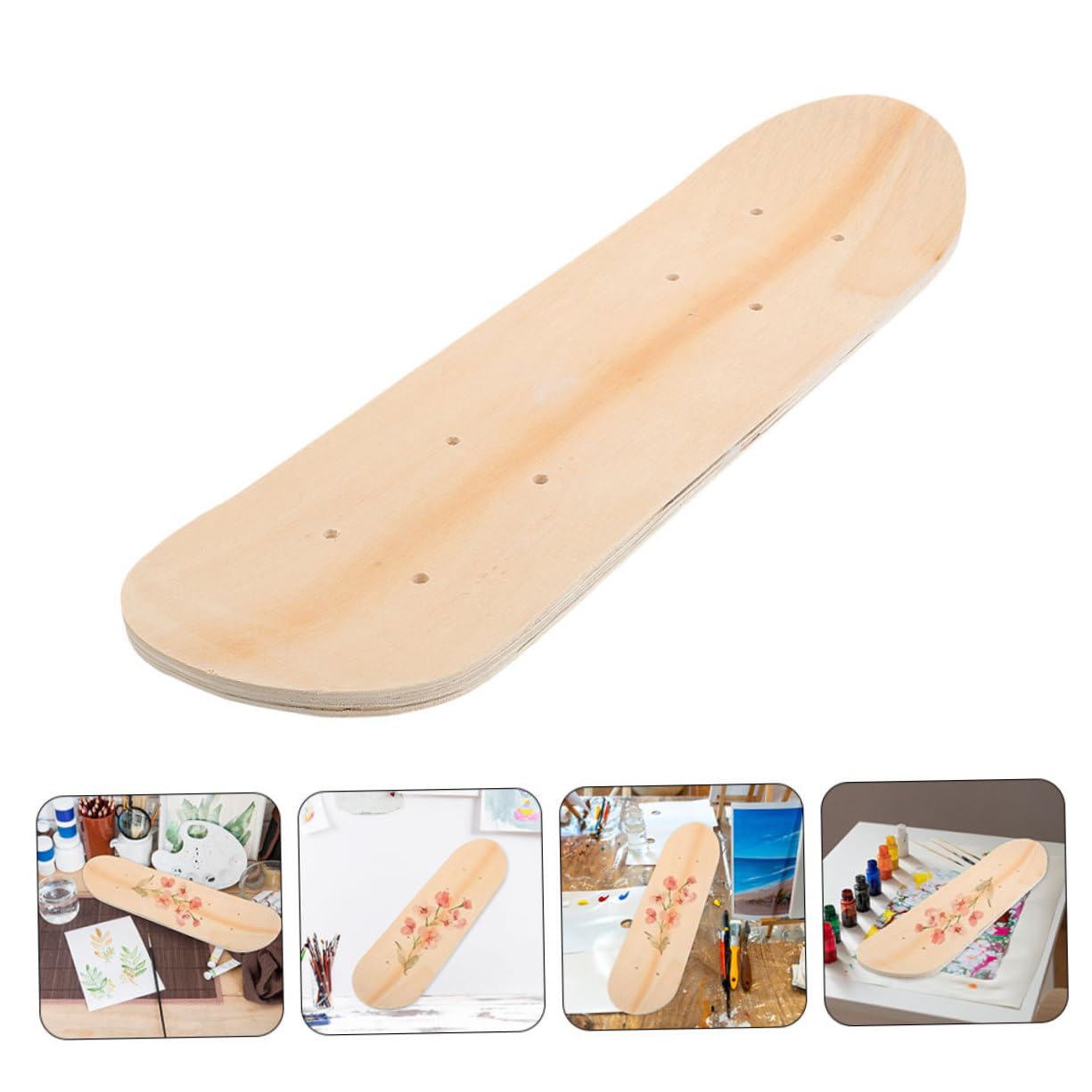 TOYANDONA Skateboard Vierge à Dessiner 23, 6 Pouces Lot de 2 en Érable