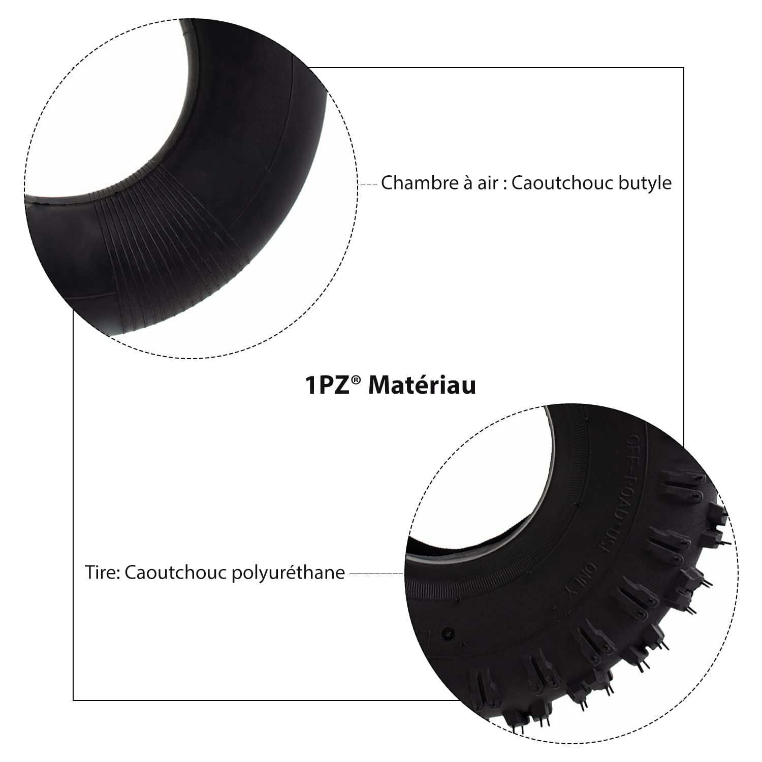 1PZ F3T-35I Complet Pneu 4.10/3.50-4 avec Chambre à Air - Pour Chariot, Diable, Brouette, Tondeuse, Remorque de Jardin et Petit Véhicule (4 Pouces)