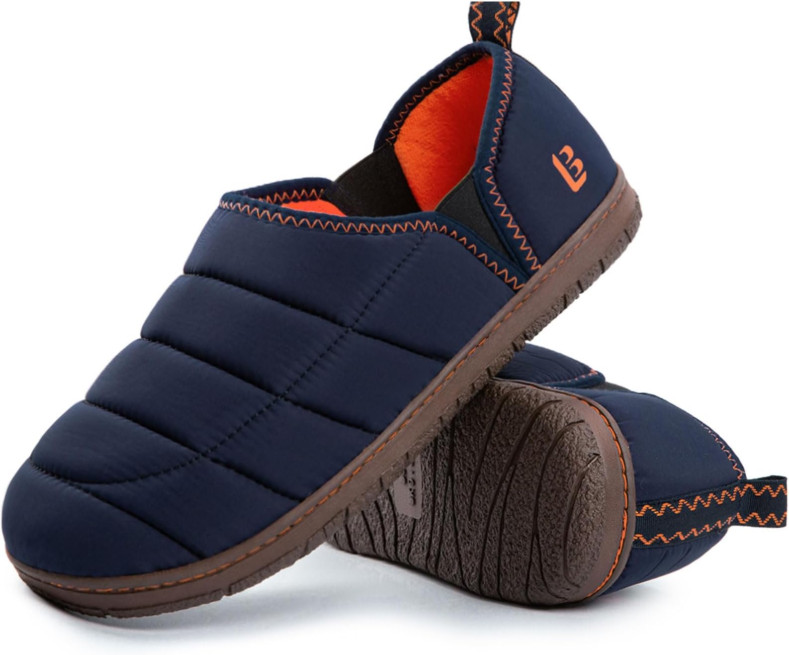 Men's Outdoor Slippers Two Tone Warm Memory Foam Slip On Indoor House Shoes bedroom Loafers