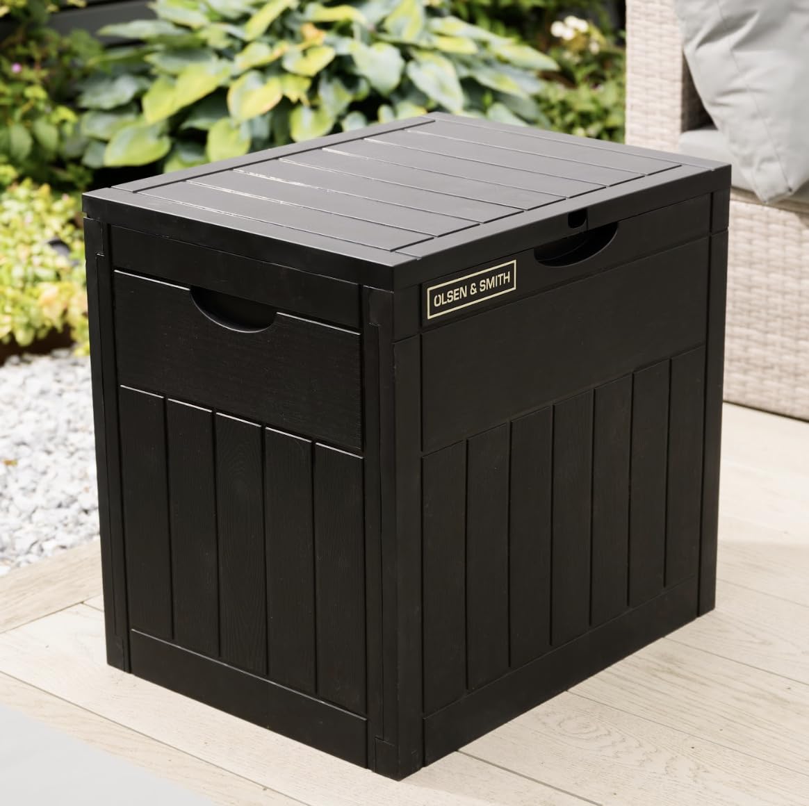 Olsen & Smith 126L Outdoor Storage Box WaterproofSmall Plastic Garden Storage Box For Patio & Balcony from B&Q