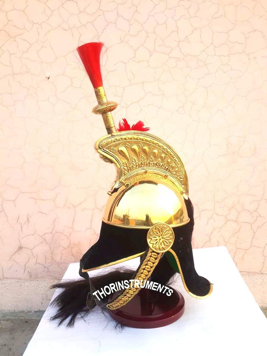 THOR INSTRUMENTS Unique Medieval Brass British Fireman Helmet Reenactment Saxon Costume Rustic Vintage Home Decor Gifts